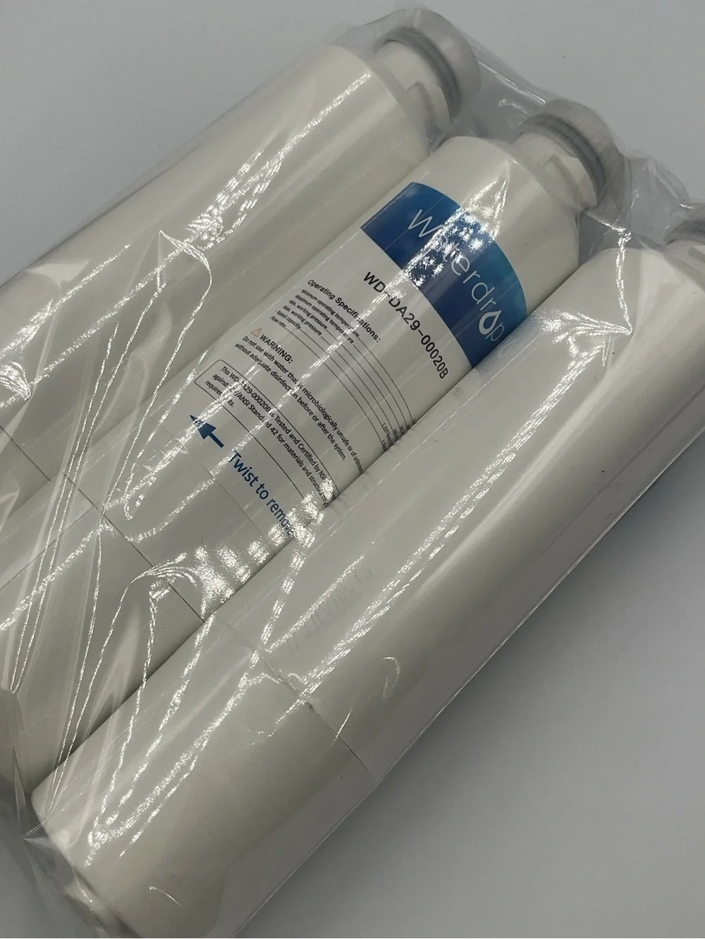 Lot x3 WaterDrop Model WD-DA29-00020B Twist in Water Filter for Samsung Fridge